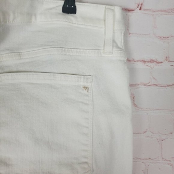 MADEWELL Cali Demi-Boot Raw Hem Jeans Womens Plus Size 36 White Stretch - Picture 8 of 11
